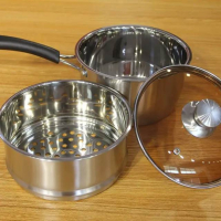 Многофункционална тенджера касерола от неръждаема стомана "Готвене на пара добавка в комплекта ", снимка 2 - Съдове за готвене - 44925827