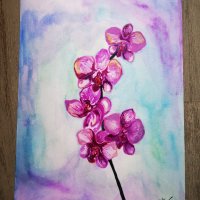 Цветна орхидея, снимка 1 - Картини - 40233900
