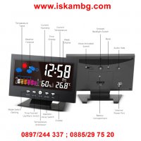 Настолен часовник с голям дисплей, термометър и влагомер - 8082, снимка 11 - Други - 26837707