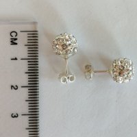 Нови сребърни обеци с камъни Сваровски, снимка 1 - Обеци - 28553107
