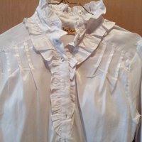Бяла риза с жабо размер 44, снимка 4 - Ризи - 38892816