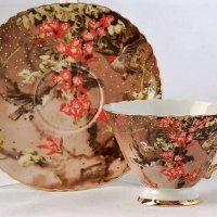 Красиви чаши за кафе с цветя от костен порцелан, снимка 10 - Сервизи - 33270333