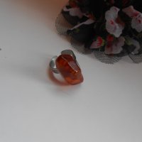 Стар пръстен с кехлибар , снимка 4 - Пръстени - 27010073