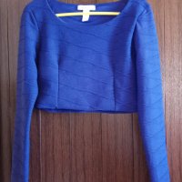 къса турско синя блуза Oneness размер М, снимка 1 - Тениски - 28614838