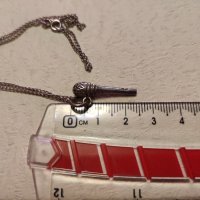 Сребърен синджир с висулка Микрофон (210), снимка 8 - Колиета, медальони, синджири - 42979462