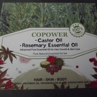 COPOWER Комплект масла за растеж на косата, 50 мл розмарин и 100 мл рициново масло, снимка 9 - Продукти за коса - 43440703