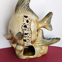 Източна статуетка-свещник - Риба, керамика, снимка 2 - Декорация за дома - 35623862