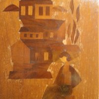 Стара дървена картина, снимка 1 - Антикварни и старинни предмети - 28079668