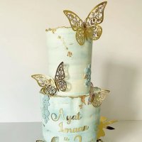 3D 12 бр pvc златни сребърни медени на дупки самозалепващи пеперуди декорация за торта стена мебел , снимка 4 - Други - 36976782