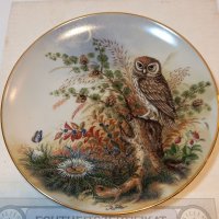 Австрийска порцеланова декоративна чиния сова, снимка 2 - Колекции - 37692757