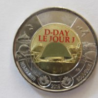 2 долара 2019 г.-Уникална юбилейна монета 75 г. от десанта в Норм, Канада, нов , снимка 3 - Нумизматика и бонистика - 26831314