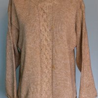 Дамски памучен пуловер "Department girl"® / Сахара меланж / голям размер , снимка 2 - Блузи с дълъг ръкав и пуловери - 16035374