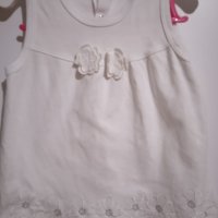 Бяла бебешка рокличка памучна, снимка 1 - Бебешки рокли - 38928257