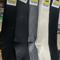 Вълнени плетени чорапи 3/4 до коляното от овча вълна, снимка 1 - Други - 38354685