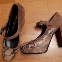 Обувки със змийски десен, снимка 1 - Дамски обувки на ток - 28167946