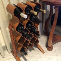 Дизайнерска стойка за вино Legnoart Bottle Rack, снимка 4 - Други - 39653866