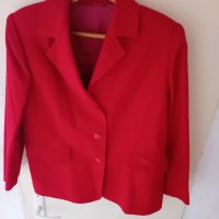Червено дамско сако, снимка 1 - Сака - 43337558