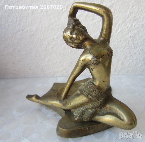 Балерина - пепелник, метал месинг бронз фигура статуетка, снимка 1