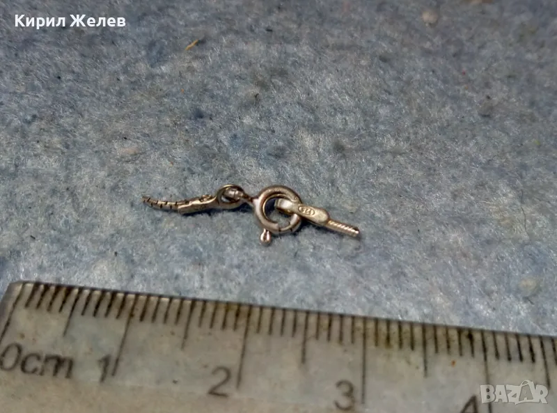 СТАРА СРЕБЪРНА ЗАКОПЧАЛКА За КОЛИЕ ВЕРИЖКА ГРИВНА СРЕБРО 925 ITALY КАРАБИНКА За СИНДЖИРЧЕ 49939, снимка 1