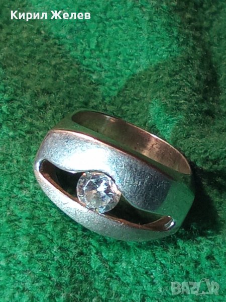 СРЕБЪРЕН СКЪПОЦЕНЕН ПРЪСТЕН ОКСИДИРАНО СРЕБРО 925 с ГОЛЯМ ФАСЕТИРАН ЮВЕЛИРНО ЦИРКОН АРТ ДЕКО 25169, снимка 1