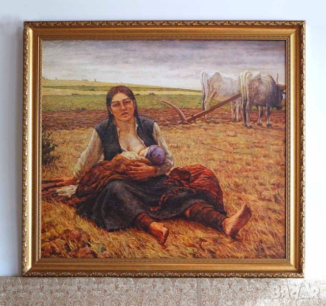 "На нивата", Христо Станчев, картина, снимка 1