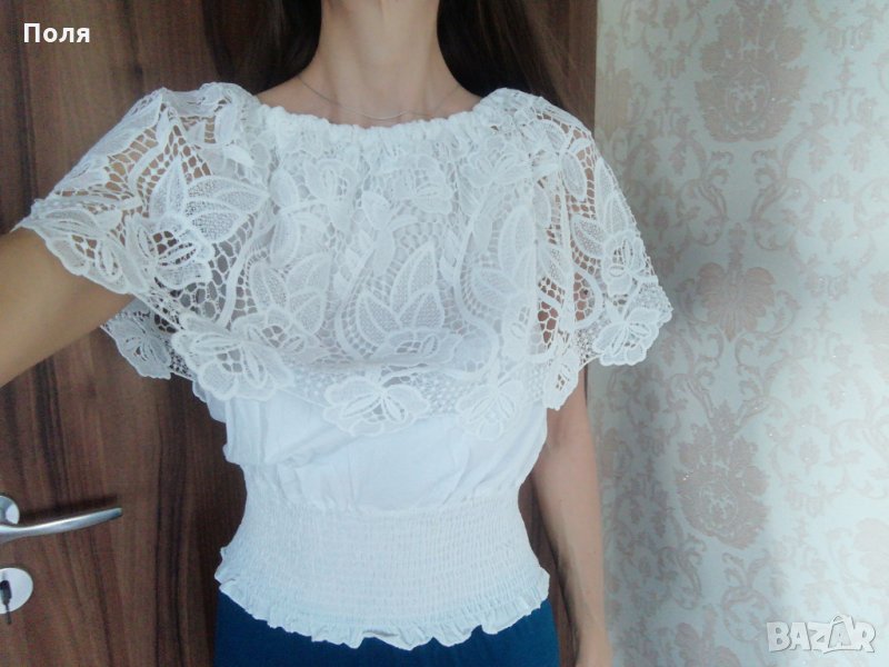 Бяла дантелена блузка, снимка 1
