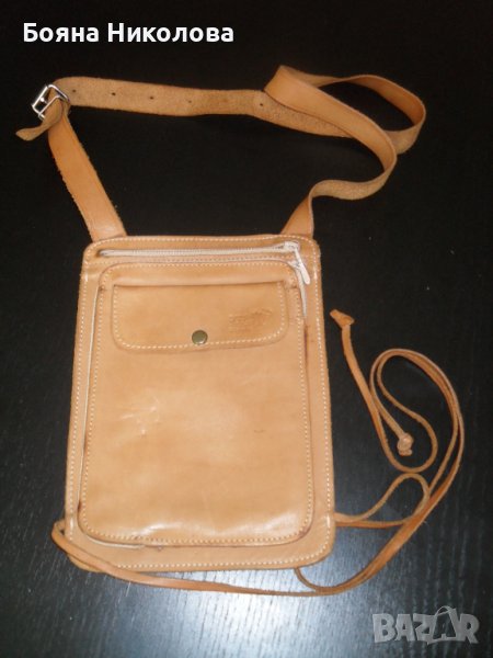 Чанта за носене на пари и документи до тялото -кожа, ръчна изработка- НОВА, снимка 1
