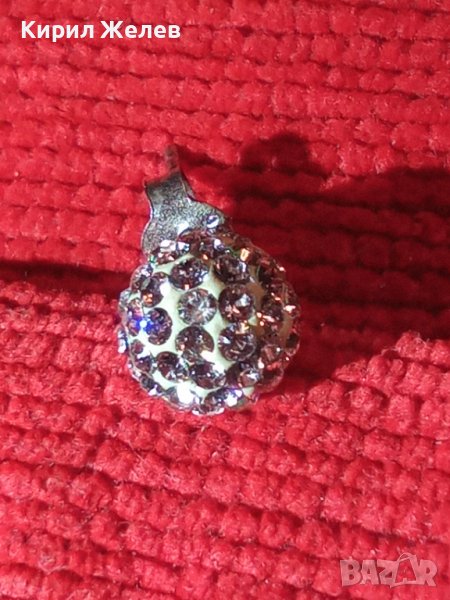 СТАРА СРЕБЪРНА ОБЕЦА с МИНИАТЮРНИ ЦИРКОНИ СРЕБРО ТОПЧЕ ГЛУХАРЧЕ 25698, снимка 1