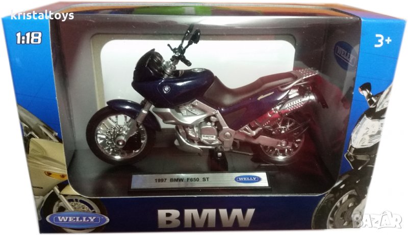 Детска играчка мотор метален BMW F650 ST 1997 Welly., снимка 1
