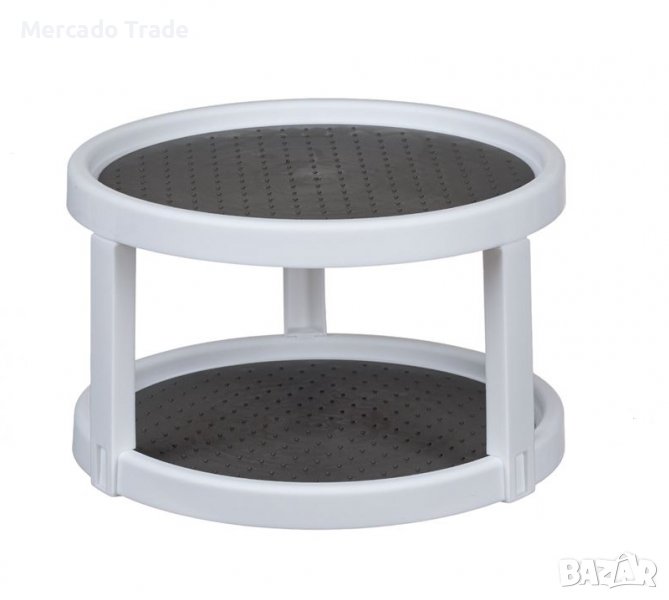 Органайзер Mercado Trade, 2 нива, Въртящ, Бял/Сив, снимка 1