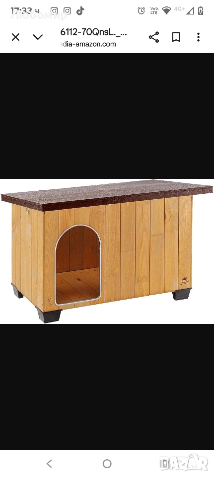 Ferplast Baita 80 Дървена колиба за кучета , снимка 1