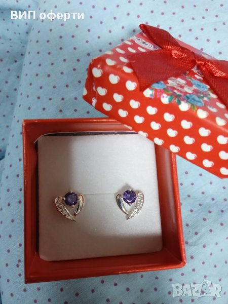 ВИП ОФЕРТА! Нови, сребърни обеци сърца само за 29.99лв с кутийка подарък, снимка 1