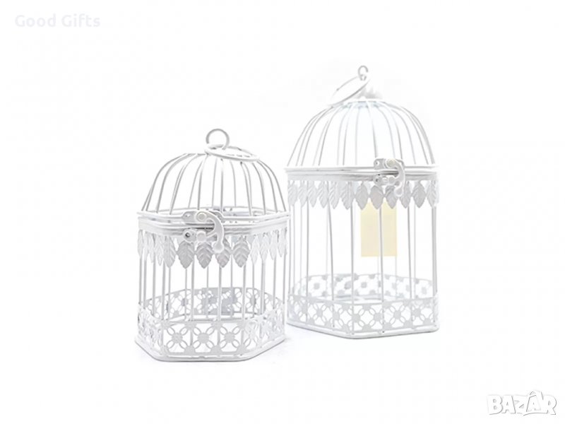 2 броя Метален Кафез за декорация KOLIBRI Бял Браш, снимка 1