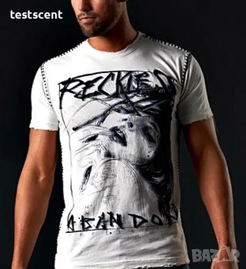 Мъжка тениска AFFLICTION Reckless Abandon in White бяла S Small, снимка 1