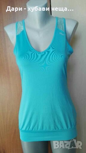 Син еластичен потник, с дантела🍀🌸M,L🍀🌸арт.2030, снимка 1