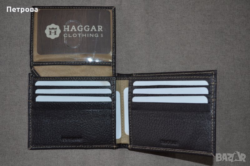 Haggar Pebble Passcase малък хоризонтален портфейл до 12 карти, снимка 1