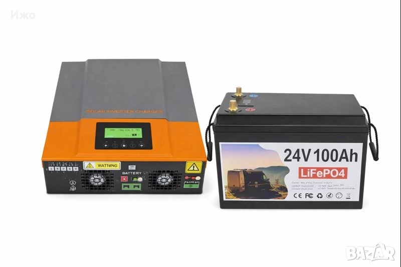Хибриден инвертор 3kw и Lifepo4 акумулатор 24v 100ah.ПРОМО КОМПЛЕКТ, снимка 1