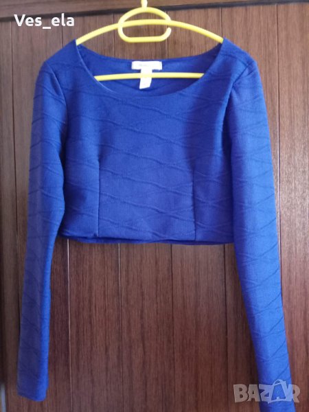 къса турско синя блуза Oneness размер М, снимка 1