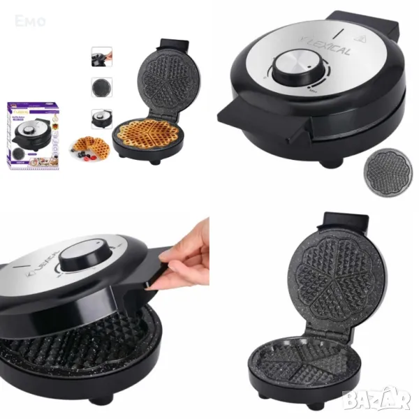 Гофретник - Lexical LWM-2404, 1000W, керамично покритие - Гаранция 24 месеца , снимка 1