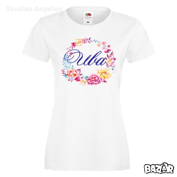 Дамска тениска Цветница Ива Цветен венец, снимка 1