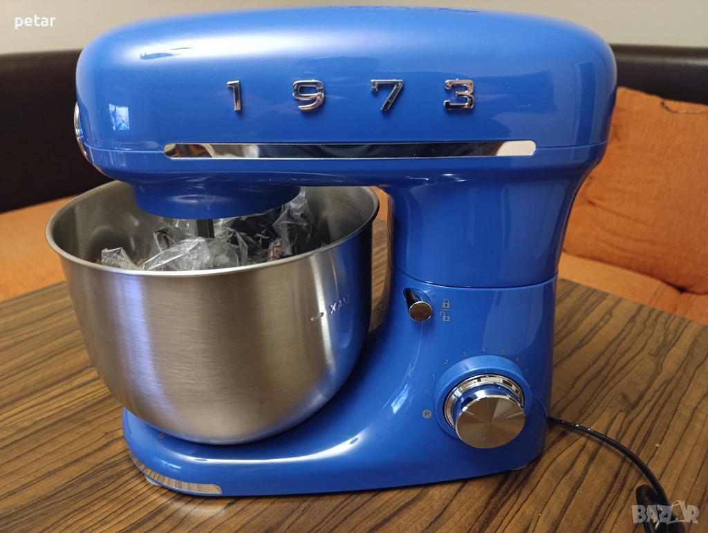 SilverCrest SKML 600 BA1 600W Ретро Син Кухненски робот, снимка 1