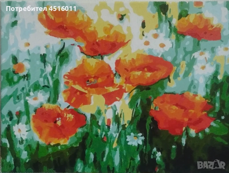 Картина рисуване по номера-Макове, снимка 1