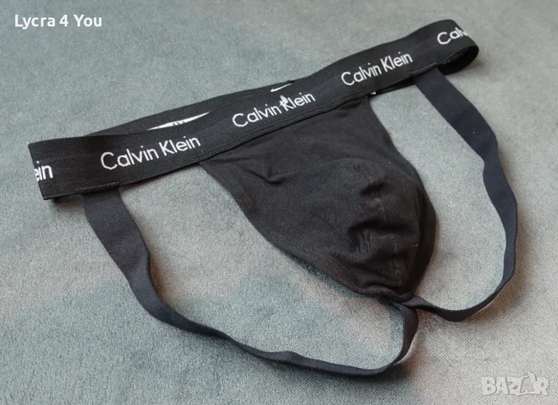 Calvin Klein L/XL мъжки черен памучен джокстрап, снимка 1