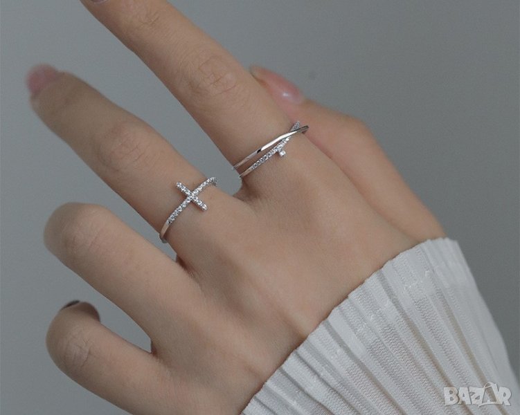 Тотална разпродажба - 50% Сребърен пръстен (Faith), снимка 1