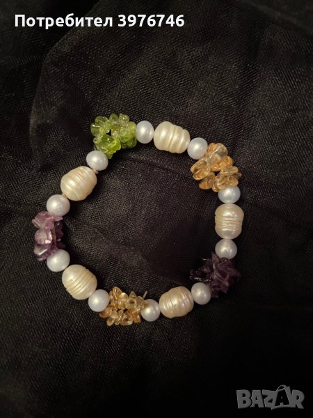 Гривна с различни камъни и перли , снимка 1