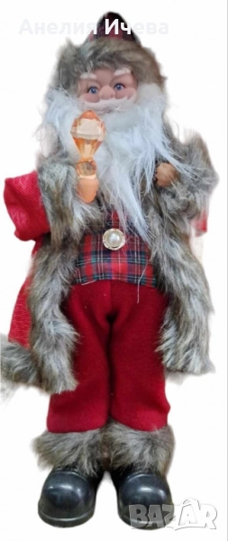Декоративен Дядо Коледа със светеща факла , снимка 1