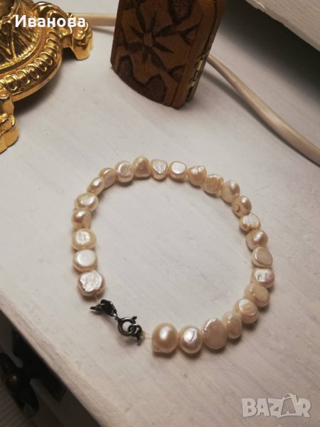  Гривна - естествени перли, закопчалка Аg 925, снимка 1