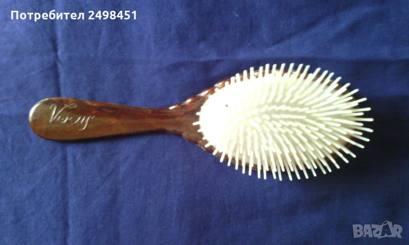 Масажна четка за коса и глава и огледало със седефена дръжка., снимка 1