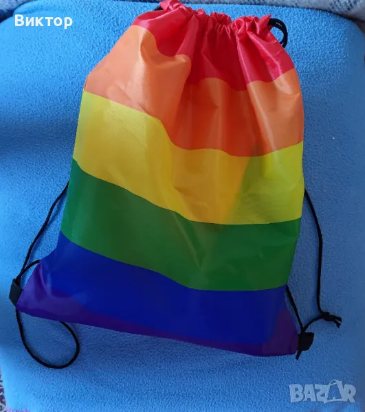 Спортна мешка - Rainbow Drawstring Bag, снимка 1