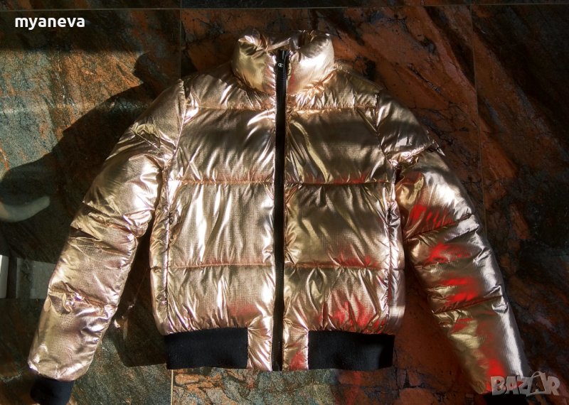 Зимно,дамско яке в златисто., снимка 1